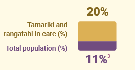 Graph showing tamariki and rangatahi known to be disabled
